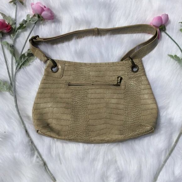 Simply Vera Tan Animal Print Shoulder Beige Tan Purse Faux Snake Skin Medium - Picture 2 of 7